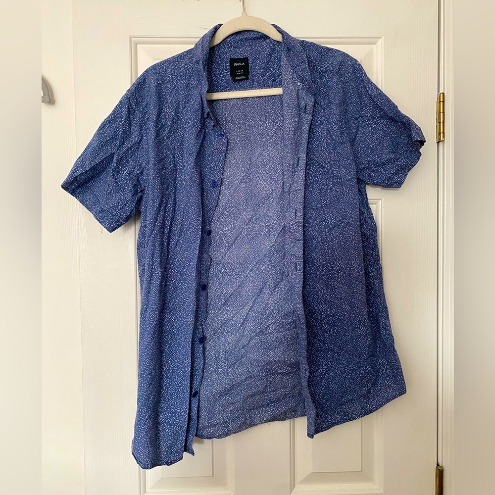 Large Men’s Blue RVCA Button Down (Slim Fit)